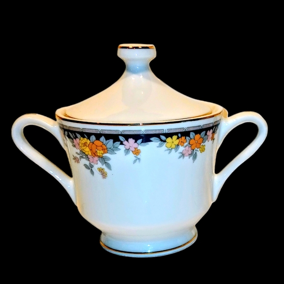 Epoch Elegant Dining Creamer & Sugar Set in Park Manor Pattern #6502 - Picture 2 of 8